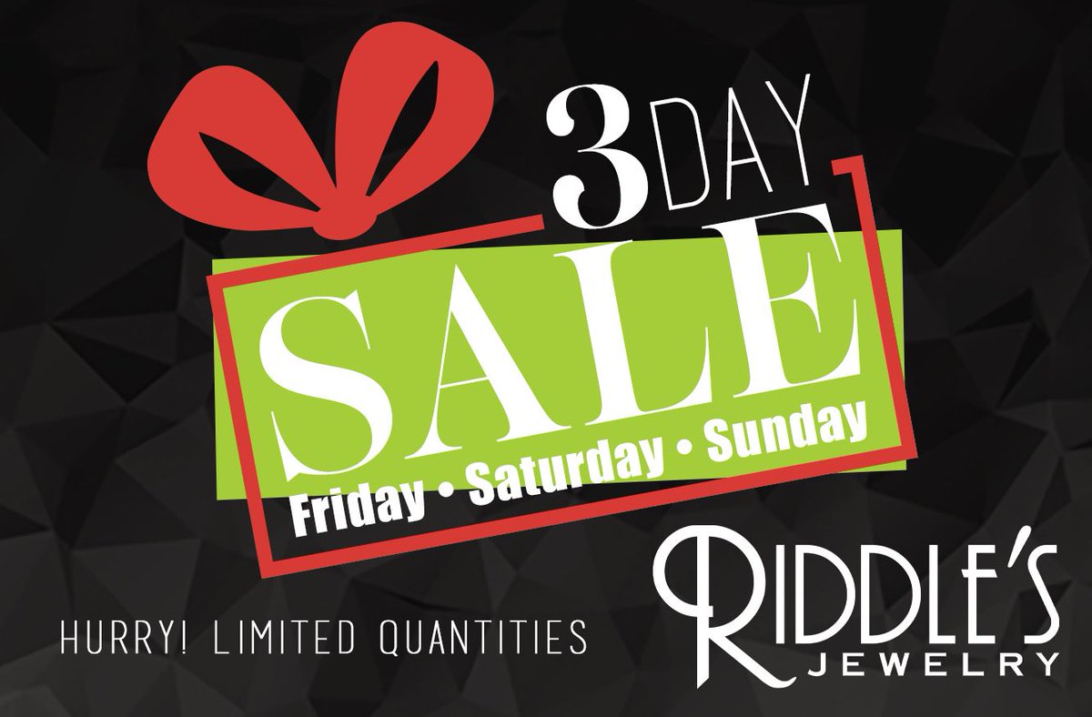 PlatteRiverMall's tweet photo. Black Friday comes early at Riddles! Now's the time to save up to 50% OFF select items! Visit with Kelly or Misty for more information! ❤️💍 https://t.co/uRxjr7vsvn