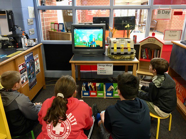 Freedom_MS_SCPS's tweet photo. Our sixth grade top readers are having a BLAST in the library for our Check Out Challenge. #topreader #games #Wii #Hourof Code #ConnectFour #RaspberryPi https://t.co/PeVLkipAHR