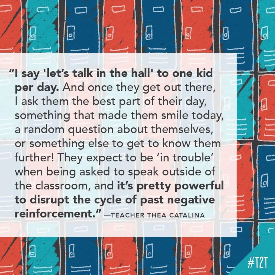 RustmanEdD's tweet photo. Taking the stigma out of ‘hallway talks’ one student at a time. Why? Because relationships matter ❤️ https://t.co/XJySBJjh1y