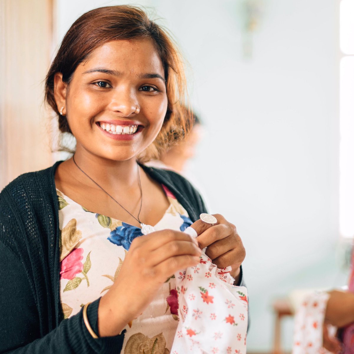 This girl is proud of her craft-making accomplishments at our Nepal rehabilitation home! Rescued from dangerous trafficking situations, she is now safe and learning valuable skills that are preparing her for a future full of hope! SheHasHope.org ❤️