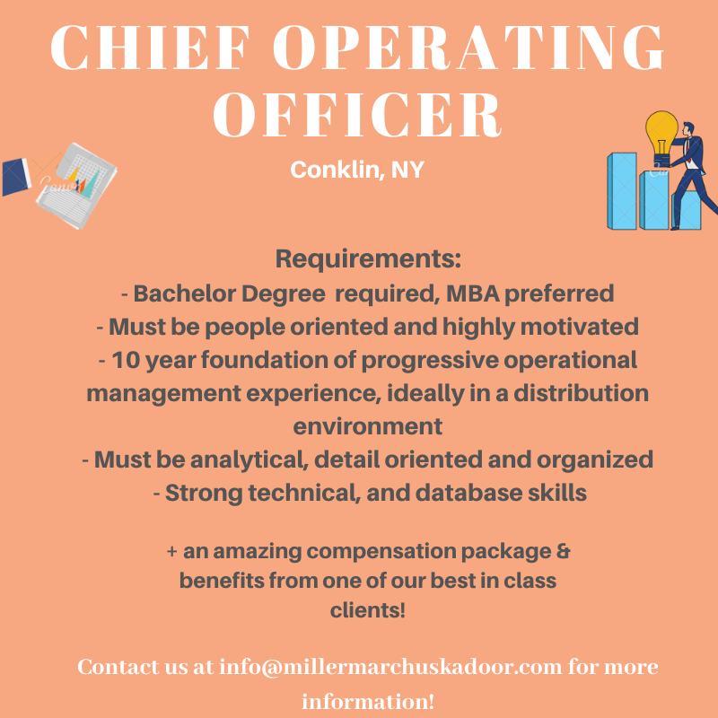 MillerMarchuska's tweet photo. ***Job Alert***
Chief Operating Officer role for one our best in class clients! Amazing opportunity for those with around 10 years of operations experience. Salary is competitive and depends on experience and skills. https://t.co/YDZ4bwEEAT