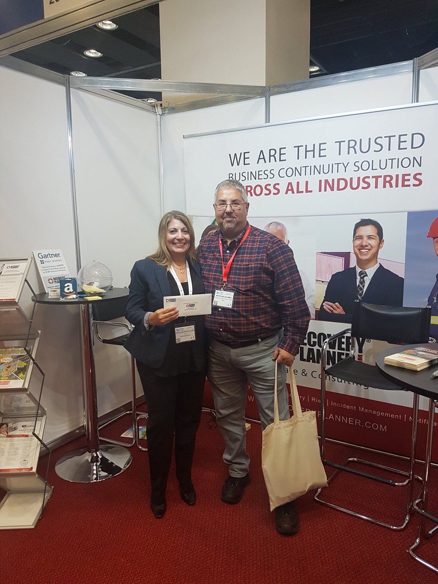 Congratulations to the winner of <a href="/RP_BCM/">RecoveryPlanner</a> prize draw! hashtag#bciworld19 #magicquadrant