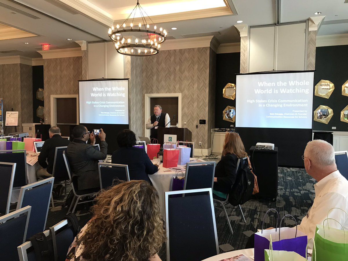 Tom DeLapp of Communication Resources for Schools kicks off the conference with a session on “Crisis Communication in a Changing Environment.”