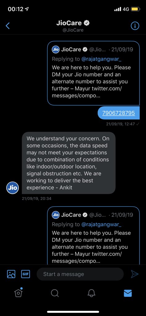 rajatgangwar_'s tweet photo. #jiocare no contact after this DM shows you the worst network they don’t even contact u request every Indian not to use jio network if you are using them please port because internet speed is very slow and charging more money for calls #jioworstnetwork https://t.co/12mDCmxZ9t