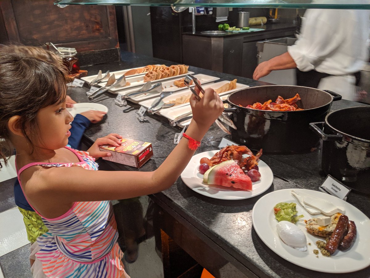 YashYanthi's tweet photo. The bacon Monster attacked the breakfast buffet and then enjoyed the treasure hunt at the kids club before discovering an amazing vegan cheesecake at the Lizards pool bar 
#AirTransat_Partner #ExperienceTransat #MurphysDoFives
#thefivesbeach #thefiveshotels #feelthefives https://t.co/Isxu3ZqZ5b