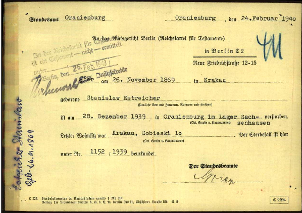 ArolsenArchives's tweet image. #OnThisDay vor 80 Jahren: Der polnische Wissenschaftler Stanislaw Estreicher gehörte zu den 183 Wissenschaftlern der Jagiellonen Universität, die bei der „Sonderaktion Krakau“ inhaftiert wurden. Estreicher starb an den unmenschlichen Verhältnissen der Haft in Sachsenhausen.
