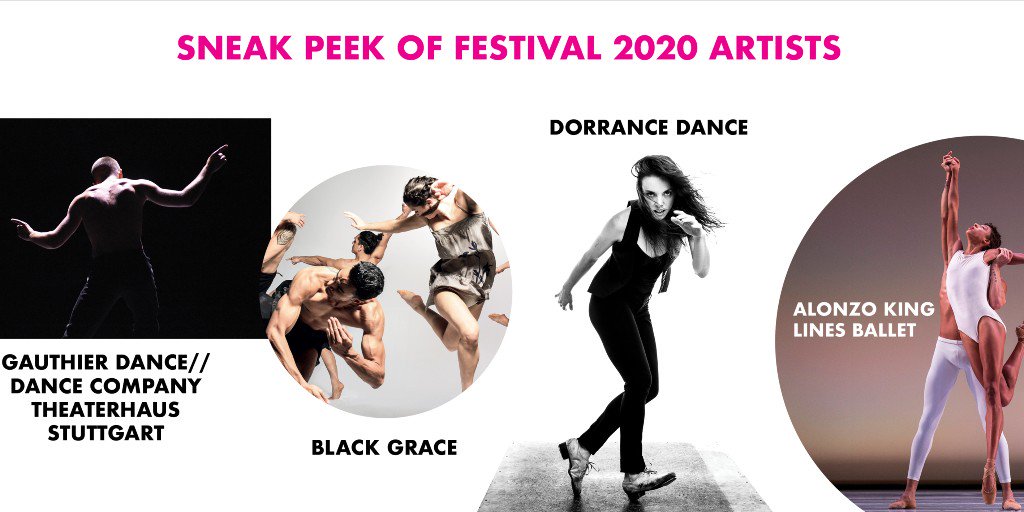 JacobsPillow's tweet photo. We’re excited to announce 4 of our #Festival2020 Artists: @dorrancedance Dance Plays the Pillow, #GauthierDance, #BlackGrace, #AlonzoKing #LINESBallet.
Learn more about these Artists → https://t.co/PrbYDhWo3D https://t.co/cIxN5yHpcz