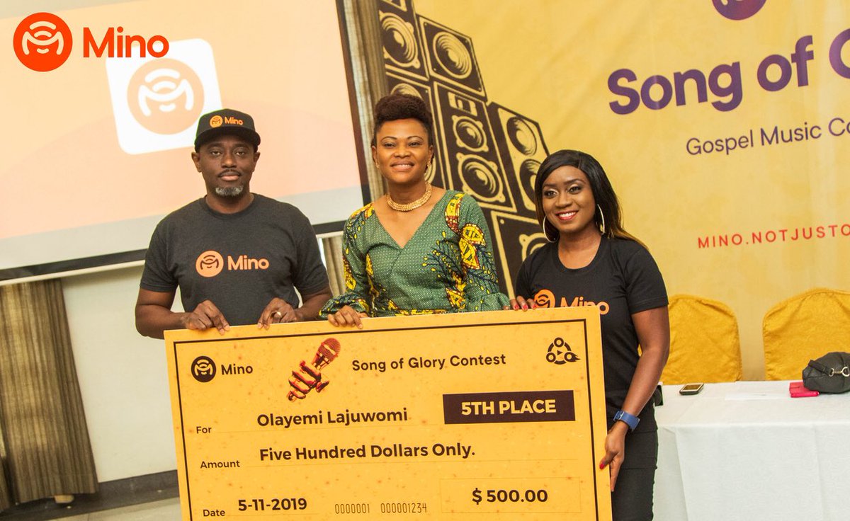 Earlier this year we kicked off the “Song Of Glory” contest on our new streaming app <a href="/minomusicapp/">Mino Music</a> . Yesterday we handed the prizes to all the winners. Massive congratulations to the winners <a href="/kurojandtrimus/">Kuro J and Trimus</a> @imaxwellrock <a href="/iamkonnekt/">THE PROPHET OF SOLUTION 𓃵</a> <a href="/officialairmie/">DANGEROUSLY BLESSED</a> @yemzy6 ....