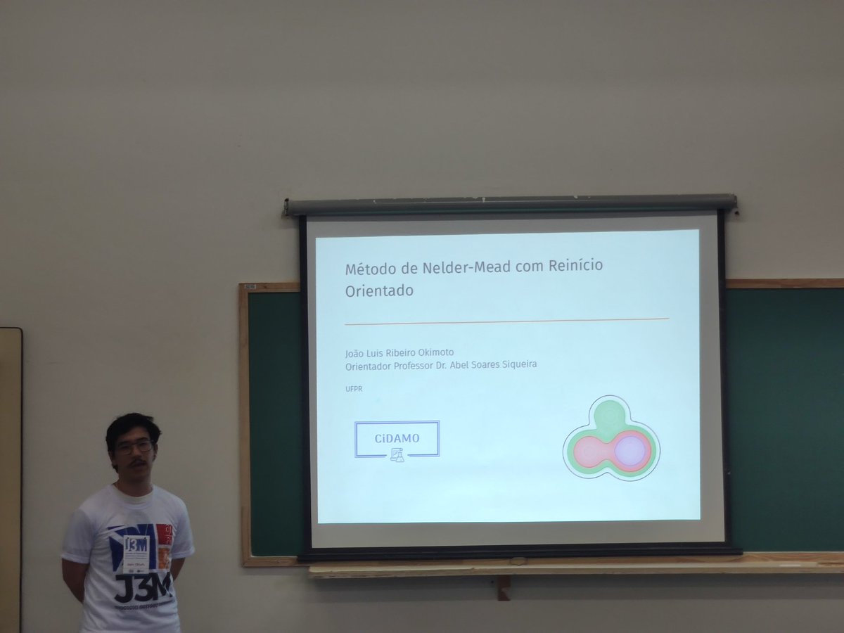 abel_siqueira's tweet photo. Agora o João Okimoto, apresentando trabalho com o #juliasmoothoptimizers e também do #cidamo Mais @JuliaLanguage! https://t.co/lPVaTstiOu