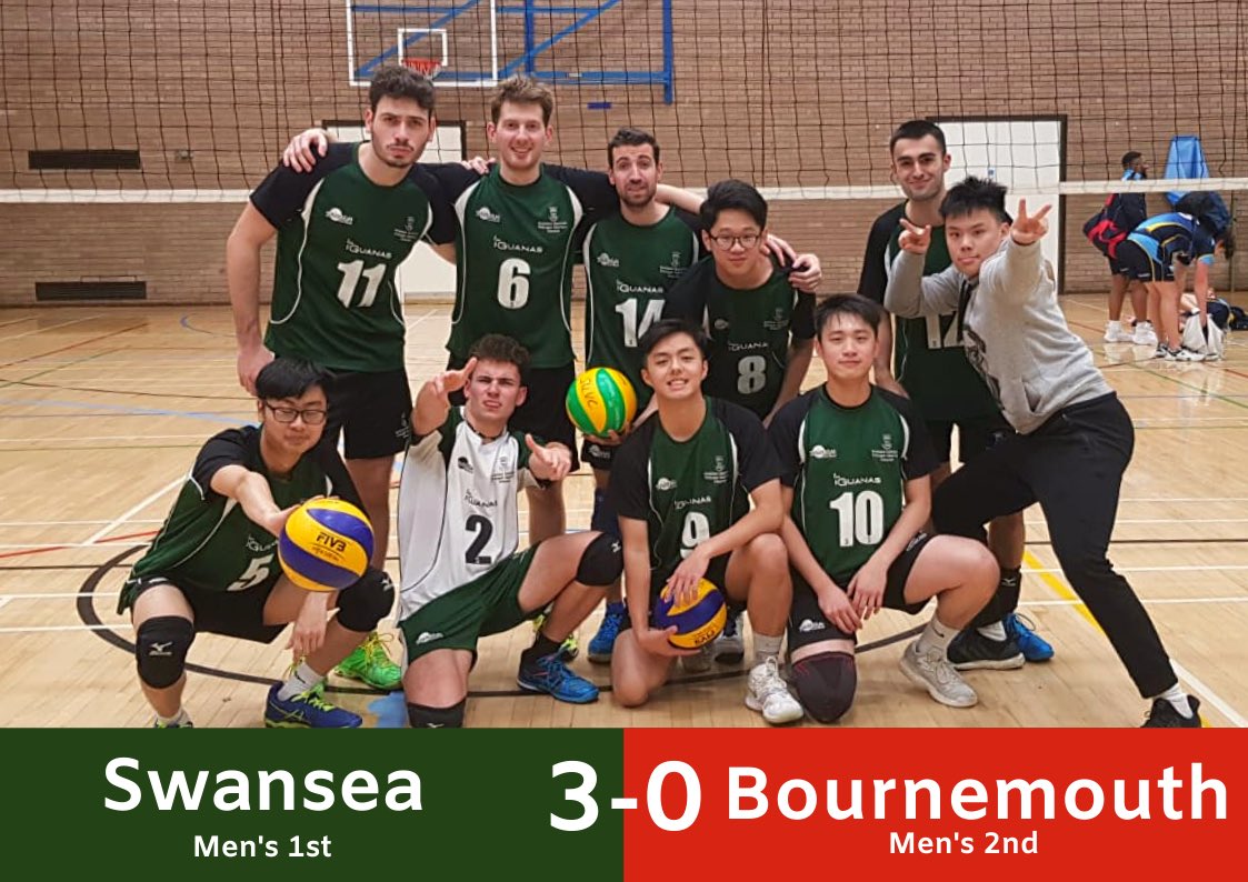 swanseaunivball's tweet photo. Congratulations 🎉 to our Men’s 1st for another 3-0 win against Bournemouth 2nd 😃💚! Keep up the good work boys 😍💚!
@Sport_Swansea @swanseauni #volleyball #swanseaunivolleyball #swanseauni #sportswansea #ssresult https://t.co/PT9czUEwix