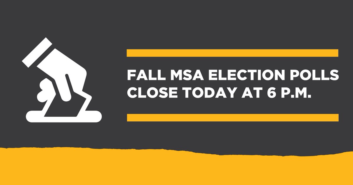 Fall elections close at 6:00 p.m. today. 
Still need to know who's running? Check out election.allinmizzou.com. You can vote at vote.missouri.edu