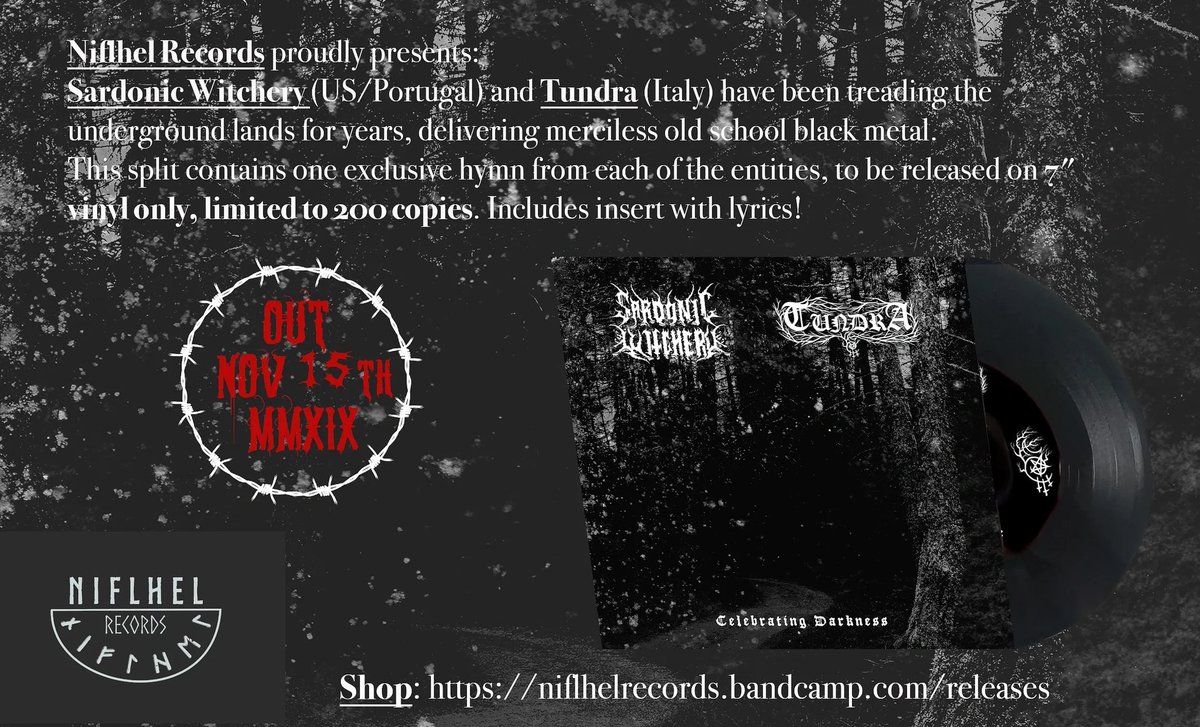 NiflhelR's tweet photo. Release date is approaching quickly. Pre-order your copy! #SardonicWitchery #Tundra #blackmetal #oldschool https://t.co/fszHqZWZFV