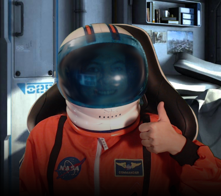 cass3rz's tweet photo. @misterjkr @astroneergame @WatchMixer Hello, fellow space nerd! 😆✨🌏
#matchinghelmets #wearedorks https://t.co/UcZ0E8e6us