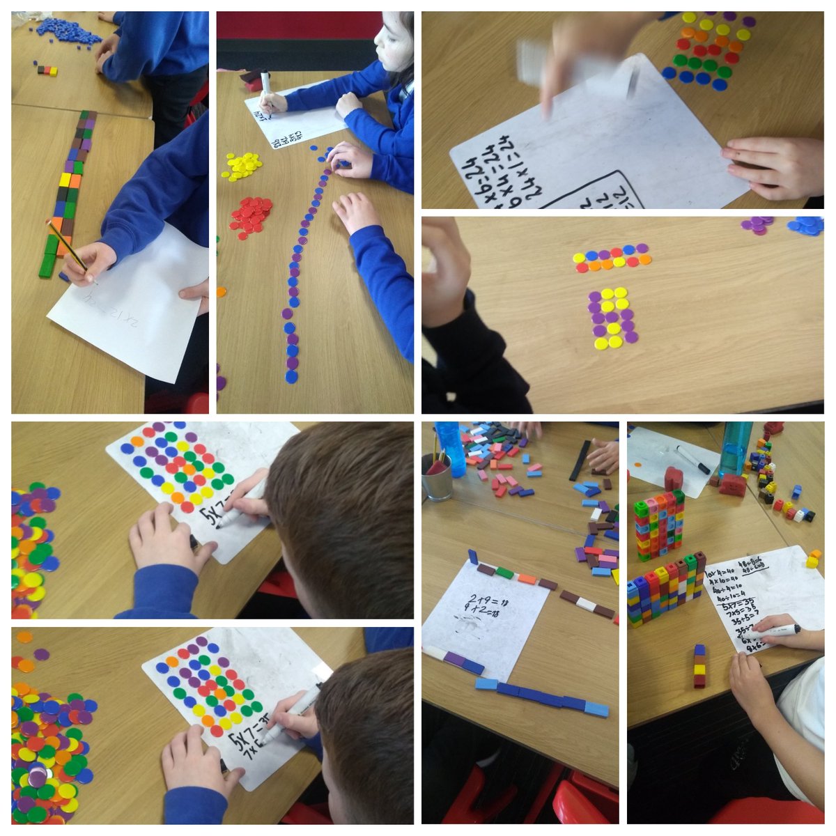 Blairdardiepri's tweet photo. P6b have been working on their arrays to learn about multiplication. They have also been using arrays to find out common factors. #successfullearners #exploringnumeracy #GlasgowCounts @glasgowcounts https://t.co/AMRZ3GvTO8