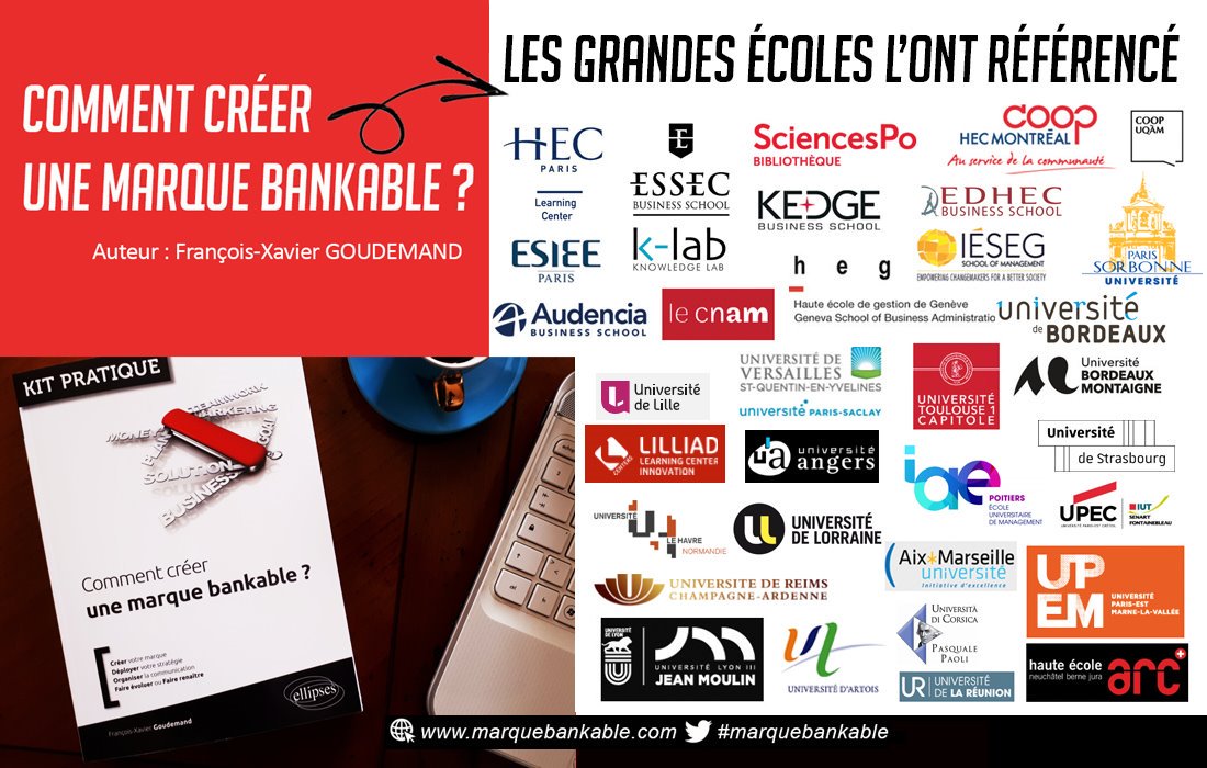 fxgoudemand's tweet photo. Tour d'horizon sur les grandes écoles qui ont référencé mon ouvrage "Comment créer une marque bankable ?".
Que ce livre soit profitable à tous les étudiants en #Marketing & #Management.
⭐️MERCI !⭐️
#MarqueBankable #branding #brandManagement @essec @sciencespo @audencia @HECParis https://t.co/LglkaRMfs8
