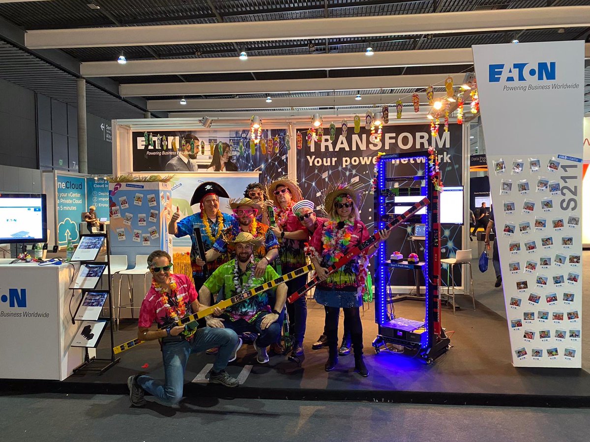 debrayf's tweet photo. Another great day at #VMworld2019 on the @ETN_EMEA booth. Great conversations around our #powermanagement solutions for virtualized environments. Such a great #eaton team to work with! #ilovemyjob #eatonisindahouse #eatongetsIT @Matt_JGR @kokai_robert @higgins_rory https://t.co/IVFcFtCsyK