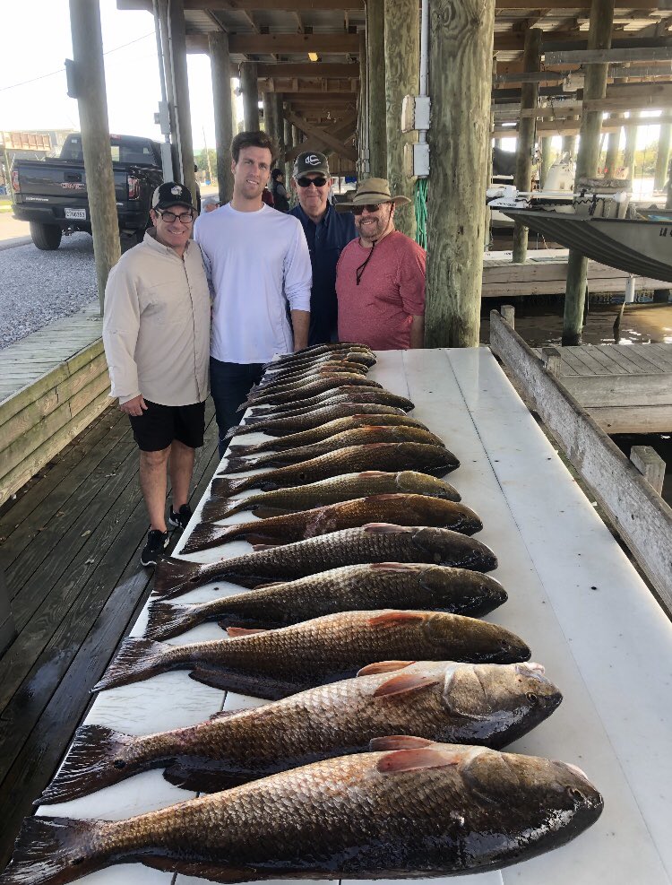 SweetwaterMari1's tweet photo. Capt. Corey left out of Sweetwater with Mr. Mike Saulters and they headed to Lil Lake where they caught 20 beautiful reds. We have live shrimp tomorrow if your looking to go out and get in on the great fishing action. If you need lodging give us a call 504342-2368. https://t.co/9dMZvKeRJK