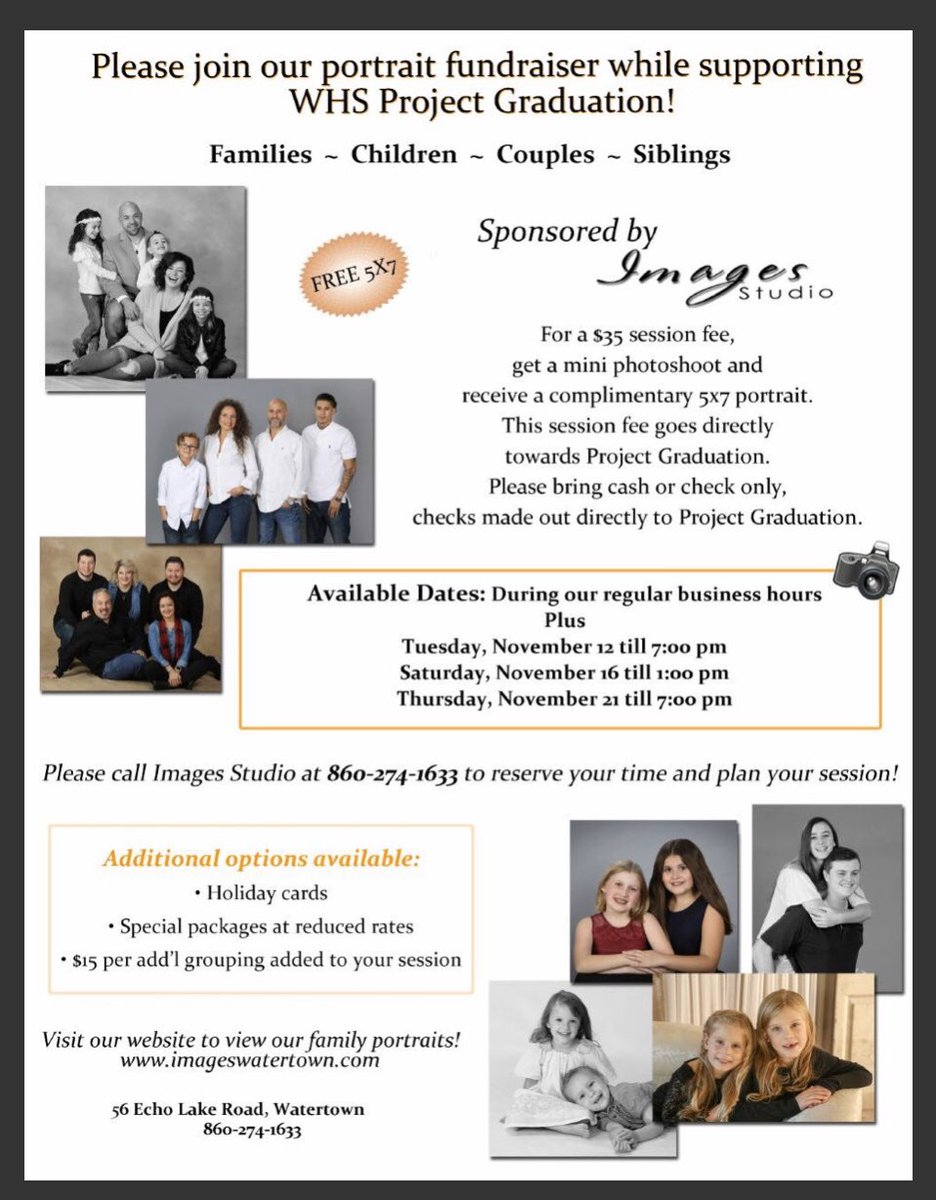 Watertown Friends, Families and Alumni don’t forget to sign up for your photo shoot!  Makes a great holiday gift and donates to a great cause! <a href="/PolkESPrincipal/">@PolkESPrincipal</a> <a href="/kscul62/">Kathy Scully</a> <a href="/JanetParlato/">Janet Parlato</a> <a href="/SwiftMiddle/">Swift Middle School</a> <a href="/JTPSMeka/">Principal Meka</a>