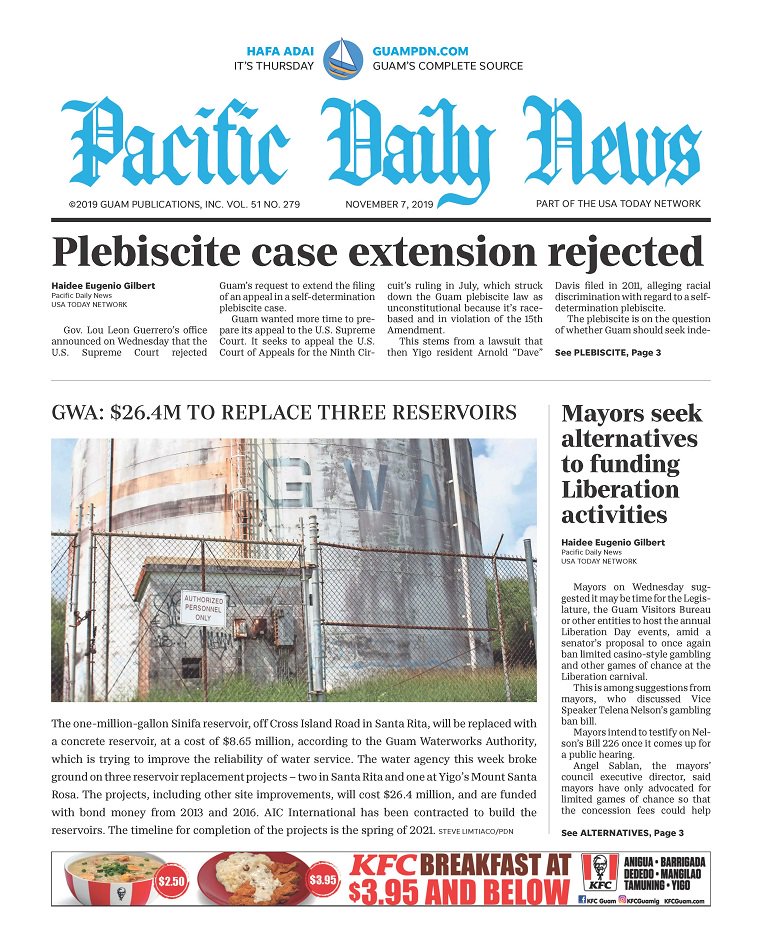 GuamPDN's tweet photo. Good morning. Here is today's #PDNfrontpage. Read these stories and more at https://t.co/BiwK4h0OPZ. https://t.co/neuZUpqzH0
