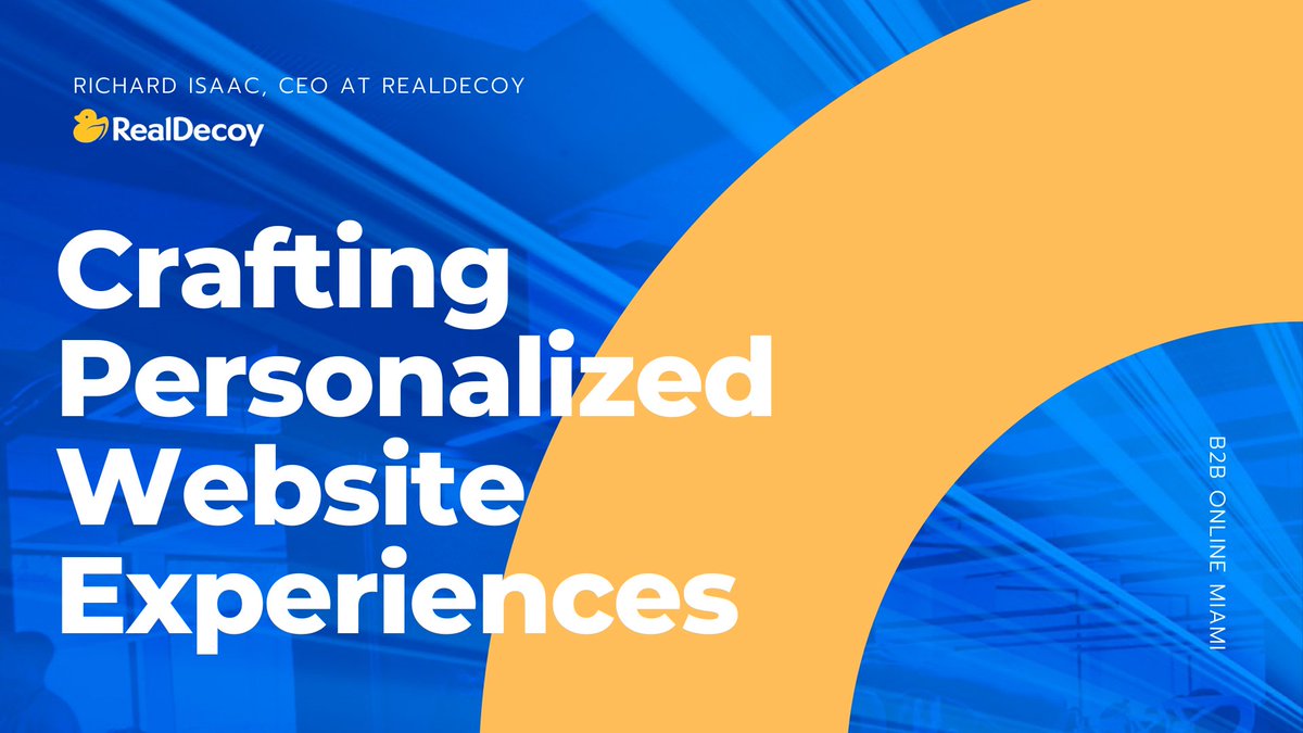 realdecoy's tweet photo. Meeting individual customer needs is difficult. Yet, over the years we've learned exactly what it takes to craft a personalized website experiences that drive more conversions and increases AOV's. Join @isaac_thinks for his presentation at the @B2BOnlineConf in Miami on Nov 12th! https://t.co/cywTc5LRzg