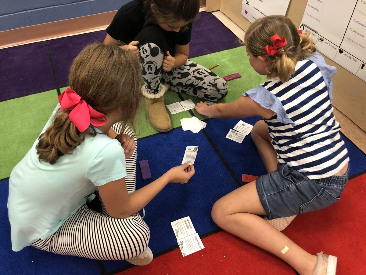 MrsMarksVME's tweet photo. Building food chains with the food chain game from @MysterySci !  @CollierScience @collierschools @VMEPatriots #HavingFunAndLearning https://t.co/xHd60Ekmzq
