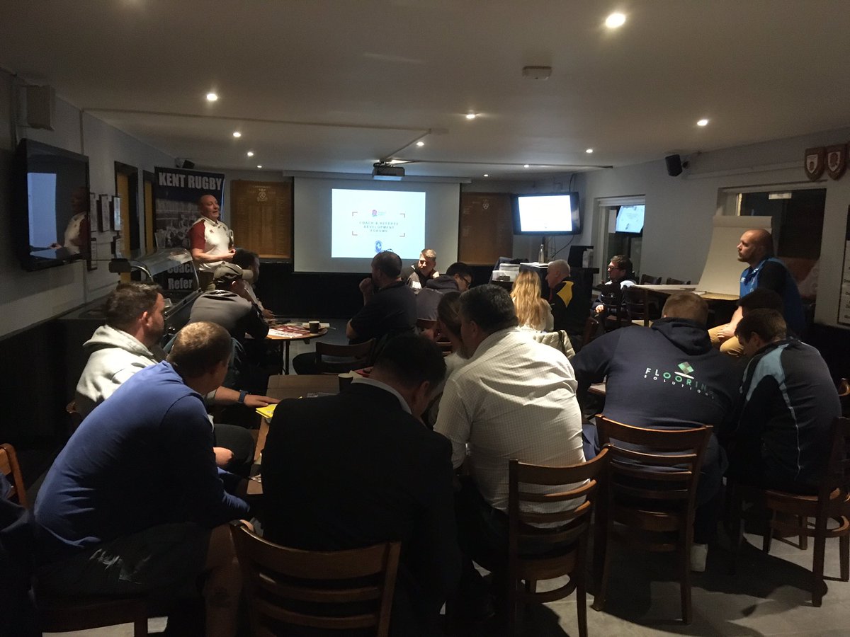 Every club from @SheppeyRFC_1892 down to the Coast represented at the Coaching & Referee Forum at @cantrugby ! 💪🏼

Did you know we have a specific @KentRugbyCoach Coaching Development page for Coach Development? And Whatapp Group? Get involved!
#KentRugby