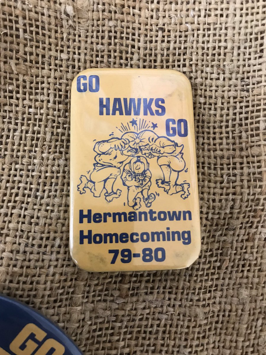 Hawks_SC's tweet image. We are looking for old Homecoming buttons from the past! Let us know if you have any Hermantown stuff from long ago.