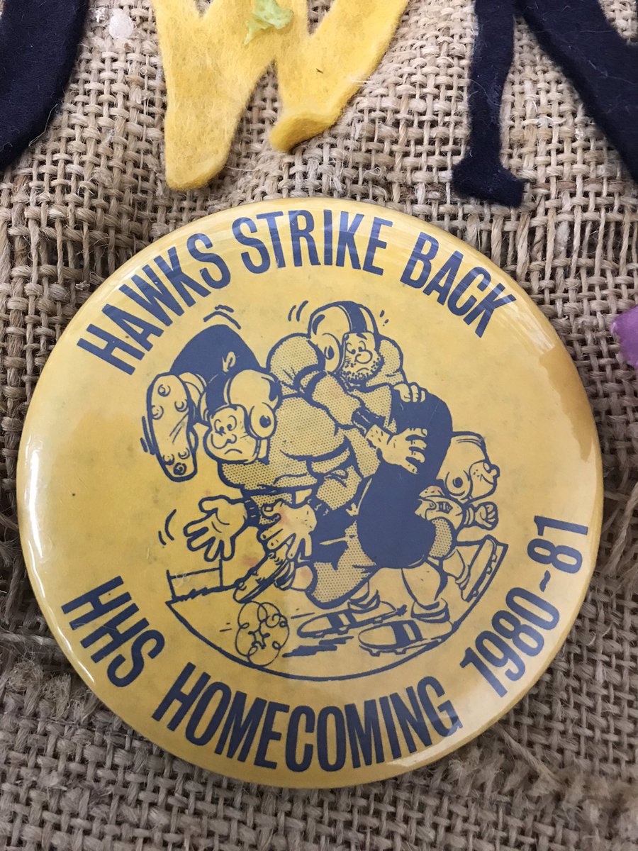 Hawks_SC's tweet image. We are looking for old Homecoming buttons from the past! Let us know if you have any Hermantown stuff from long ago.