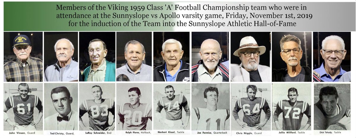🏈 Always a Viking. Honoring some of members of the 1959 State Champions. Thanks to Chris Bowyer for putting the image together and Kevin Hanson for making this happen.