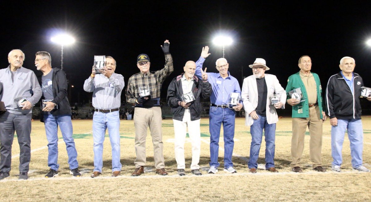 🏈 Honoring 1959 State Football Champions during halftime of the game the Vikings won over Apollo 35-7. Photo by Chris Bowyer.