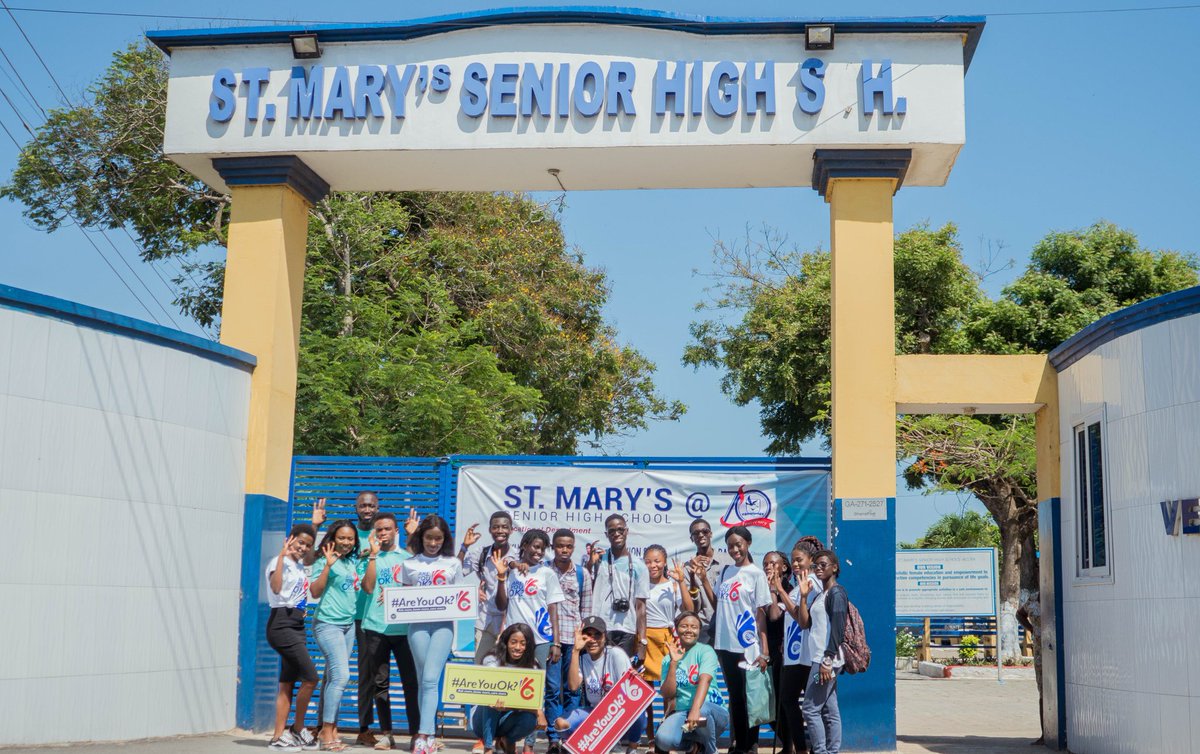 TheBrotarFound's tweet photo. As part of creating awareness on depression among the youth. 
The brotar foundation team launched the first #AreYouOkay outreach program at the St Mary's senior high school. 
Main objective of this program is to create an atmosphere for students to be each other's keeper. https://t.co/3cPZn1GjoL
