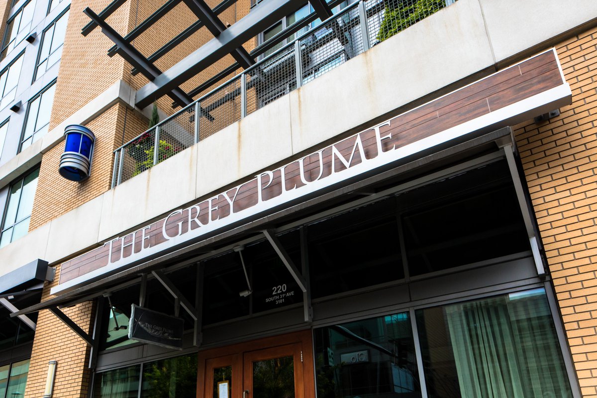 SGHconcepts's tweet image. We provided @Fundermax_US  phenolic panels on @TheGreyPlume  in Omaha. These rustic &quot;Tambora&quot; colored panels work great as a distinctive accent to really add a pop to the sign of this local eatery. 🥗🍲
#architecture #funderMax