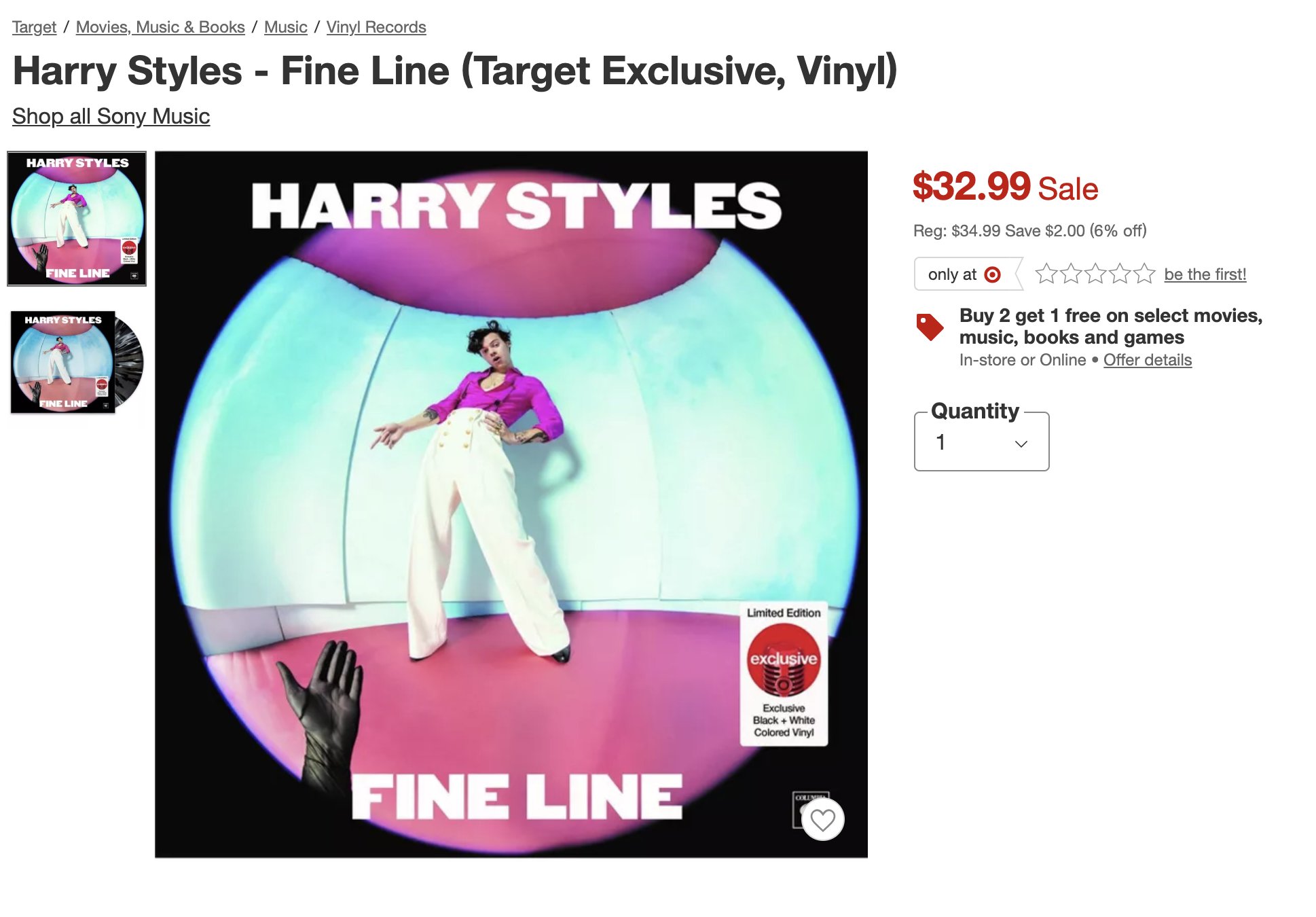 HSD 🛰️ on Twitter: ".@Harry_Styles 'Fine @Target Exclusive available for Pre-Order: https://t.co/9sKSx7FWam https://t.co/r5dHk4OLeH" / Twitter