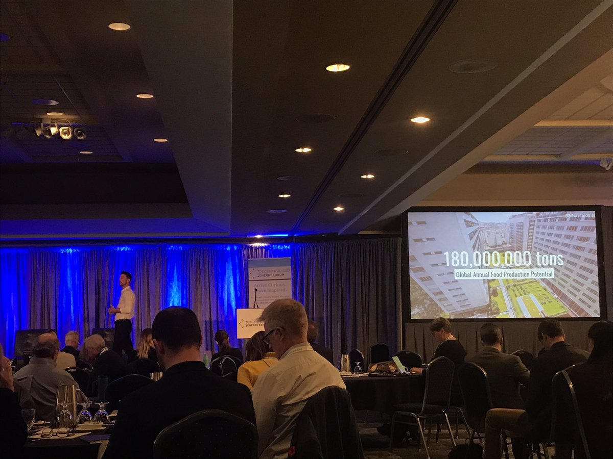 Henry Gordon-Smith (@TheAgritect), Founder of <a href="/agritecture/">AGRITECTURE</a> takes the stage at #DEF2019 to discuss “Agritecture” in Smart Communities. His presentation is a brilliant tie between innovation in the ag sector &amp; the #energy demands that come with scaling urban ag. #verticalfarming