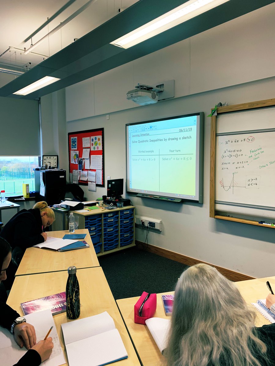 ClydeValleyMath's tweet image. Variation theory in action today with Mr Russell’s  Higher class where we were solving quadratic inequalities #VariationTheory #exploringChange #CraigBarton