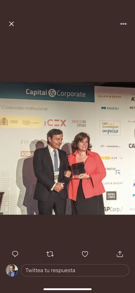 Felicitamos con orgullo a nuestra socia Maite Ballester en <a href="/NexxusIberia/">Nexxus Iberia</a>, por el Premio Especial CAPCorp , por su impecable trayectoria profesional. Maite fue la primera mujer Presidente de Ascri, Asociación de Capital Riesgo en España. Bravo Maite!!!