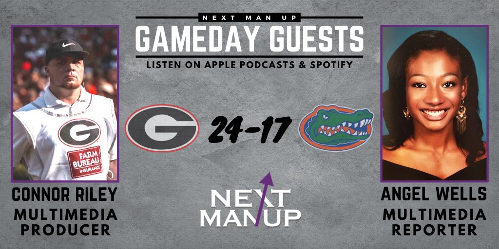 NextManUpPC's tweet photo. ICYMI: Georgia defeated Florida 24-17

Listen to our last weeks #GamedayGuests and see how their predictions matched up to how the game went down

Also... Draft stock for D'Andre Swift and Jake Fromm &amp; a look ahead into the SEC championship game

🎙️https://t.co/QbouXIawym🎙️ https://t.co/y3Woddd3r5