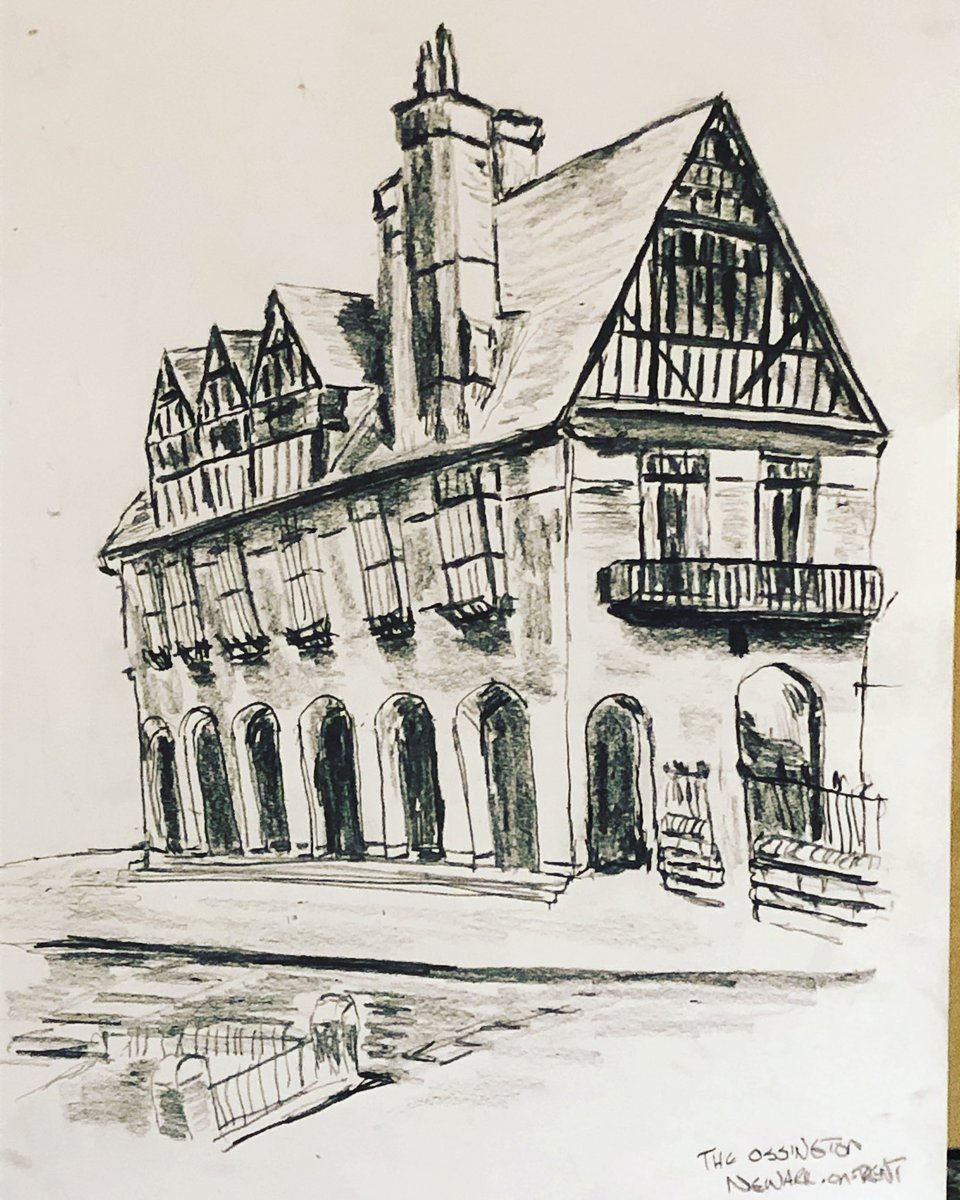 visially's tweet image. A couple of sketches of my local land marks in Newark on Trent #newarkontrent @RNIB @NystagmusUK