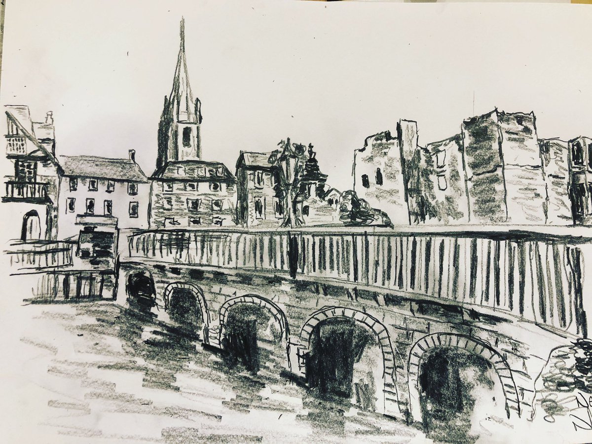 visially's tweet image. A couple of sketches of my local land marks in Newark on Trent #newarkontrent @RNIB @NystagmusUK