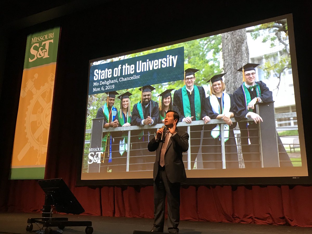 MissouriSandT's tweet photo. .@umsystem President Choi opening up our State of the University address by recognizing university and community leadership and their importance to the continued success of S&amp;T. #umengage https://t.co/2wNtdMH7oK