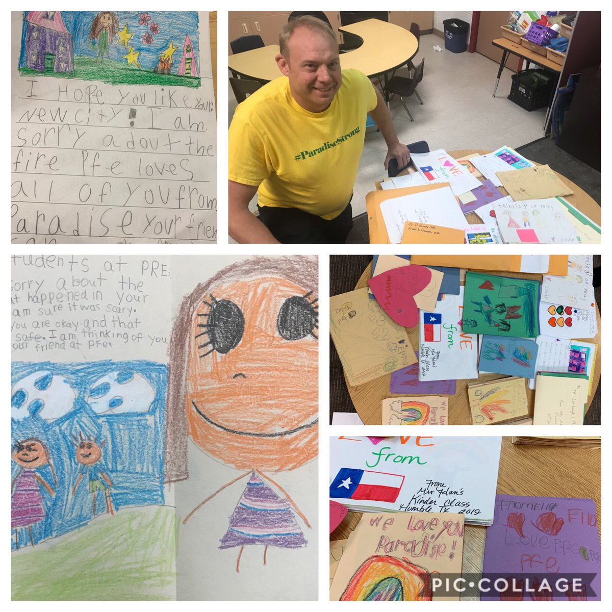 Thank you PFE Panthers for your ❤️felt cards and letters to Paradise, CA! #BeTheLight #onegiantleappfe