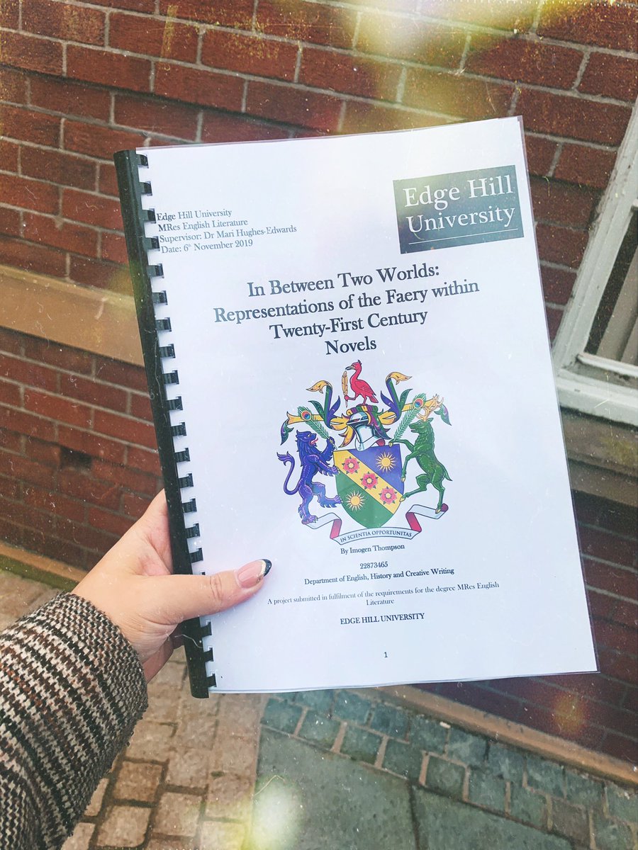 So proud of myself! My MRes (Masters by Research) on the Faery Figure is complete, featuring analysis of <a href="/SJMaas/">Sarah J. Maas</a>, <a href="/sbnova1/">S.B. Nova</a>, <a href="/hollyblack/">Holly Black</a> and <a href="/lainitaylor/">Laini Taylor</a> ✨🧚🏼‍♀️
