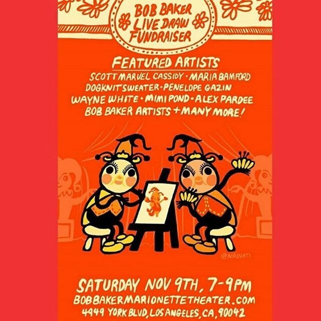 Mark your calendars!! This Sat, Nov 9, from 7-9 pm I will be participating in this amazing LIVE ART and sale fundraiser at the @bobbakermarionettes theater in Highland Park! Come see some awesome artists and puppets and help raise money for an LA art ins… ift.tt/2qq7u6u