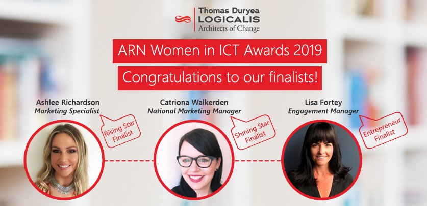 Logicalis_Aus's tweet photo. Congratulations to #teamTDL ladies, Ashlee Richardson, Catriona Walkerden &amp; Lisa Fortey, all of who have been named finalists in the upcoming @ARNnet Women in ICT Awards for 2019! We wish our ladies all the very best; they are already winners in our eyes! https://t.co/5xwm6KgHBN https://t.co/IupqpAn6lN