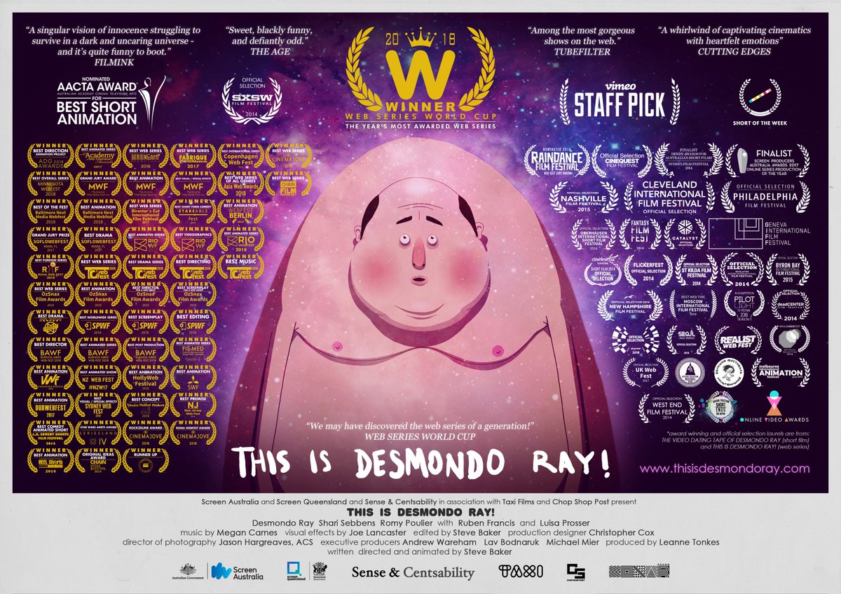 Massive #congrats to the team behind #ThisisDesmondoRay, who picked up another 4 awards at Ozflix's OZSNAX AWARDS. We caught up with Steve Baker &amp; Leanne Tonkes to talk through the world's most awarded web series. bit.ly/33iGi8g #ScreenQld #MakeitinQld