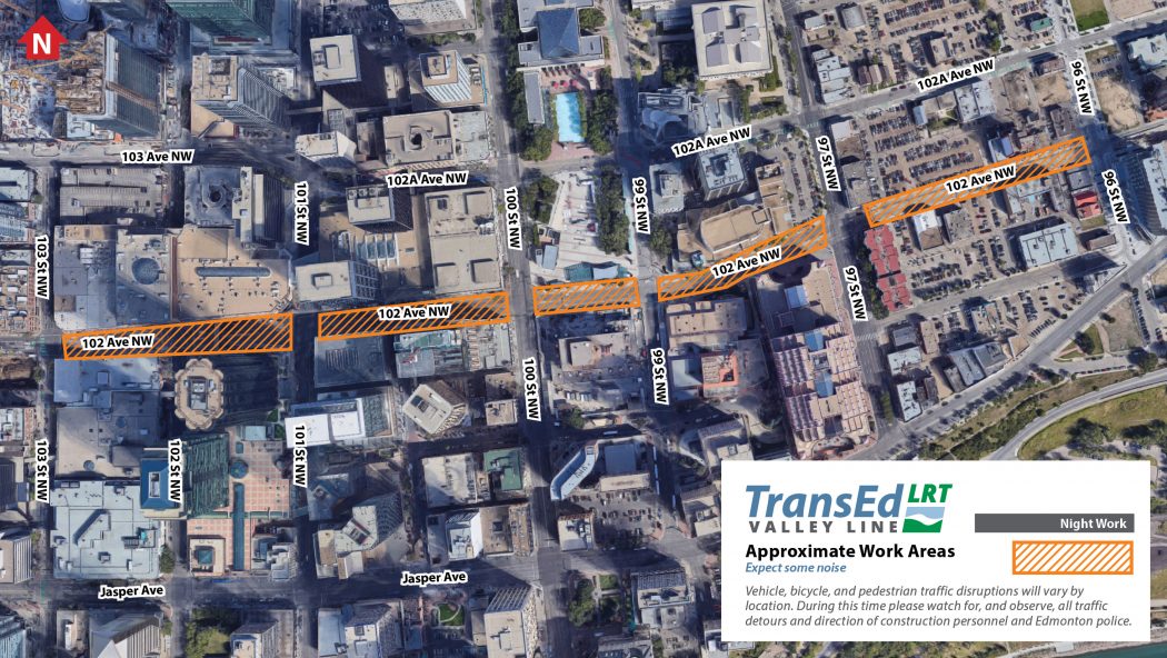 yegvalleyLRT's tweet image. TransEd is committed to following all City of Edmonton bylaws and regulations and has obtained an overnight roadwork permit so that work can take place during night-time hours in order to minimize major daytime traffic disruptions. *City of Edmonton Bylaw C14600. #ValleyLineLRT