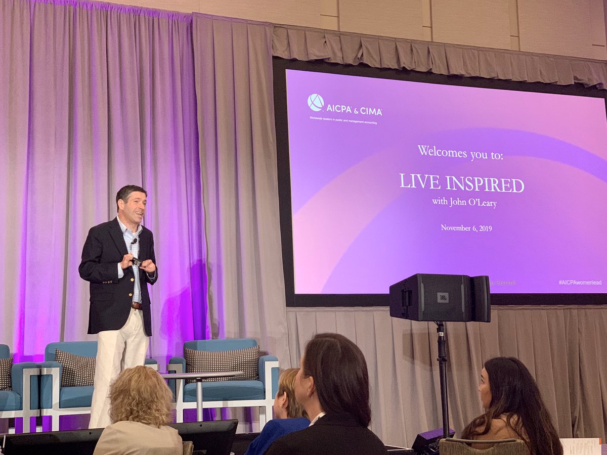 “The best of your journey is in front of you.” - John O’Leary. He has been talking for 5 minutes and have tears in my eyes. #AICPAwomenlead