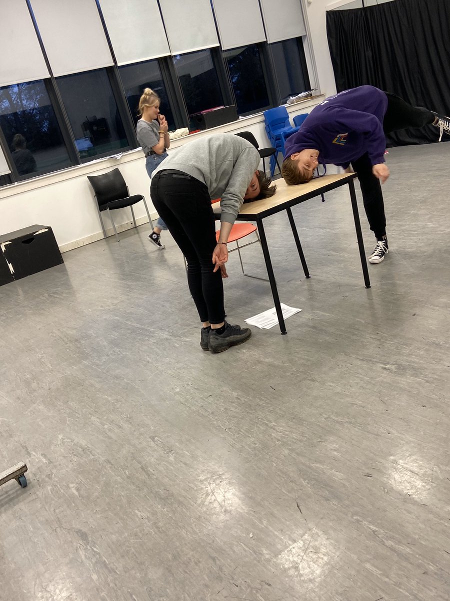 ActingatDandA's tweet photo. HND Acting students Mhairi, Ellie, Jack and Liam rehearsing Shannon’s devised piece of work today... #theatre #acting #dundee #dundeeandanguscollege #studyacting https://t.co/wLd03RwdLU