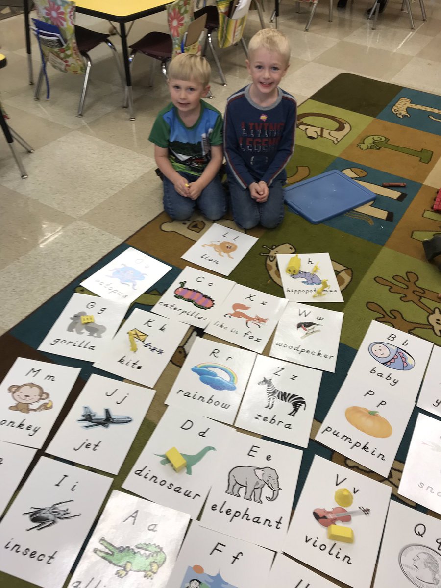 ferrykinders's tweet photo. Happy teacher moment... These boys asked if they could get out the ABC cards so they could match up beginning sounds during free-choice centers today! #rowvastrong #rowvaelem https://t.co/UEjCdnPD03