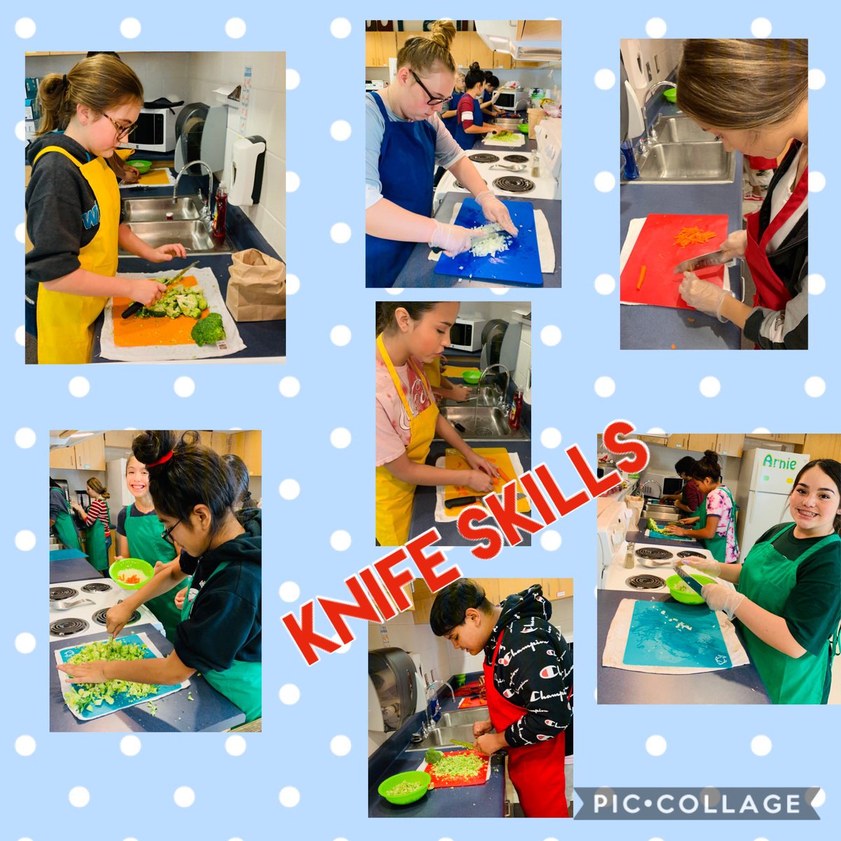 Prathers_FCS's tweet photo. #surprise Food lab in #AdvFCS we are learning #KnifeSkills &amp; these Ss ROCKED it! #BroccoliChedderSoup #ChopChop #TheWordIsOut #FolksProud @NISDFolks #NISDsuperiorCTE @NISD_CTE https://t.co/jVrul6fe3F